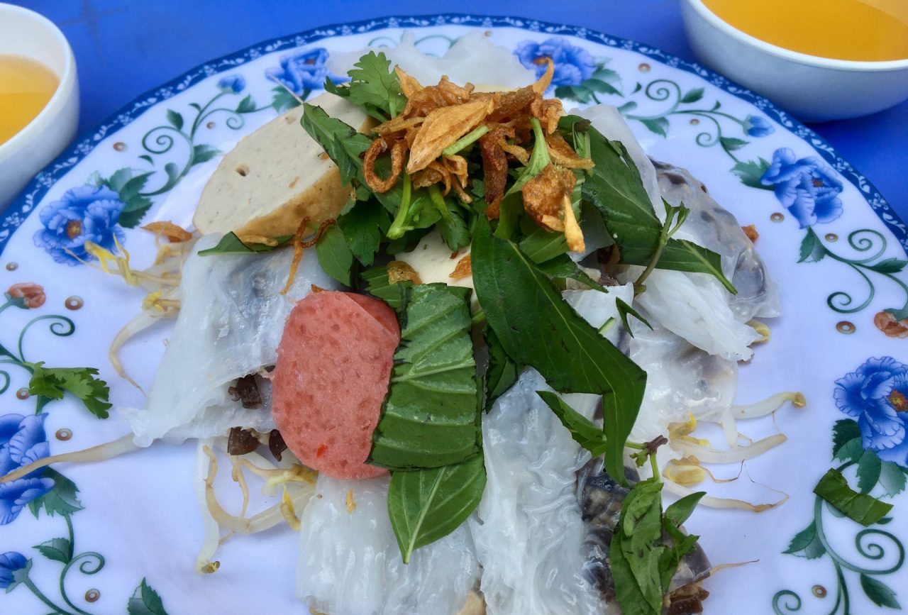 Bánh Cuốn - Rice Noodle Rolls with Pork, Mushrooms and Shallots - Delicious Vietnam