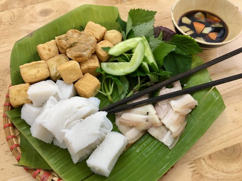 Bún Đậu Mắm Tôm - Rice Vermicelli Noodle with Fried Tofu and Shrimp Paste